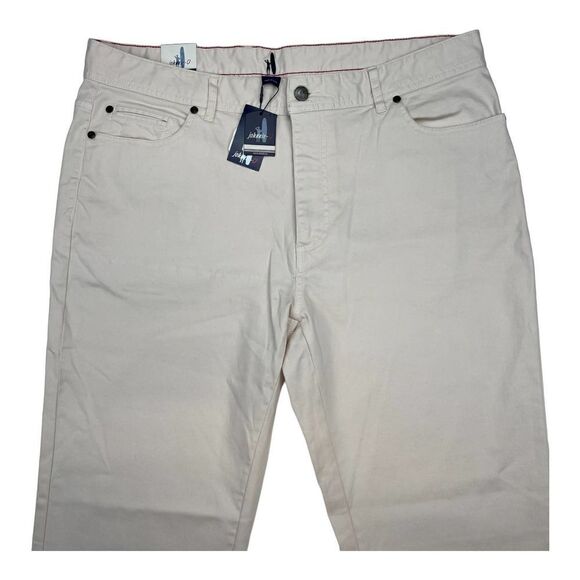 New Johnnie-O Sawyer Men US 36x32 Stone White Jeans Slim Fit Six-Pocket Casual - Picture 5 of 12
